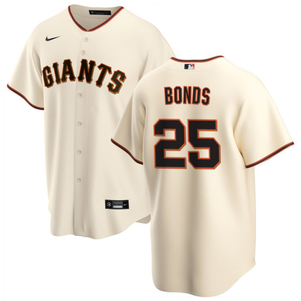 Men's San Francisco Giants BONDS #25 Cream Home 2020 Jersey-Pro Kit Vault | Brand New 26/27 Sports Jerseys
